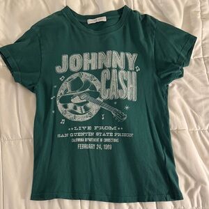 Daydreamer Teal Johnny Cash Graphic Tee
